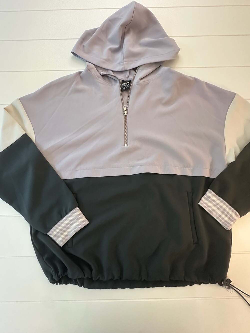 Avia Colorblock Lightweight Quarter-Zip Pullover Hoodie with Front Pocket